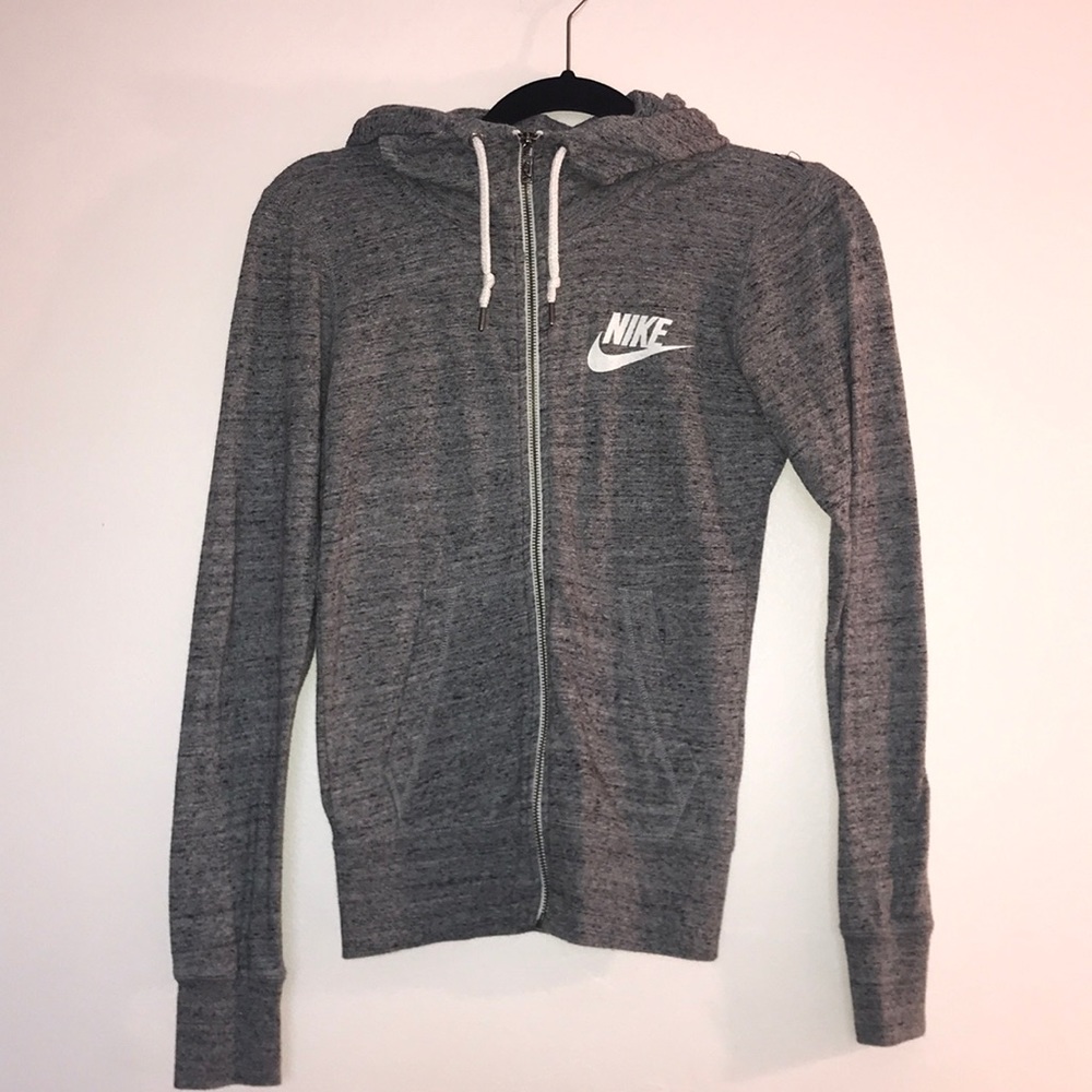 heather gray nike zip up